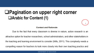 BERF research format of Department of Ed | PPTX