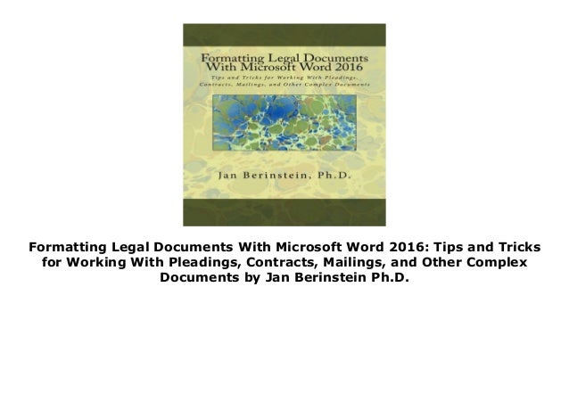 formatting legal documents with microsoft word 2016 formatting legal documents with microsoft word 2016