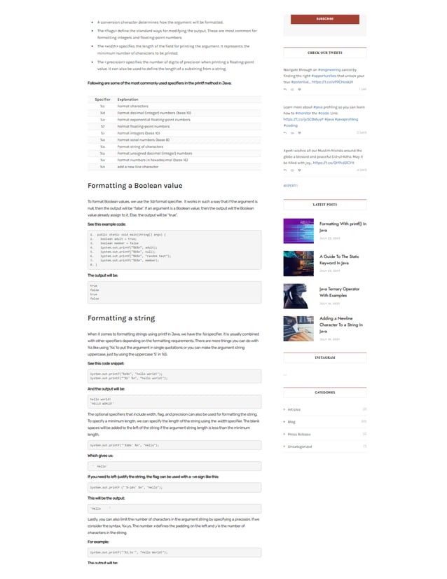 Formatting With printf() In Java | PDF