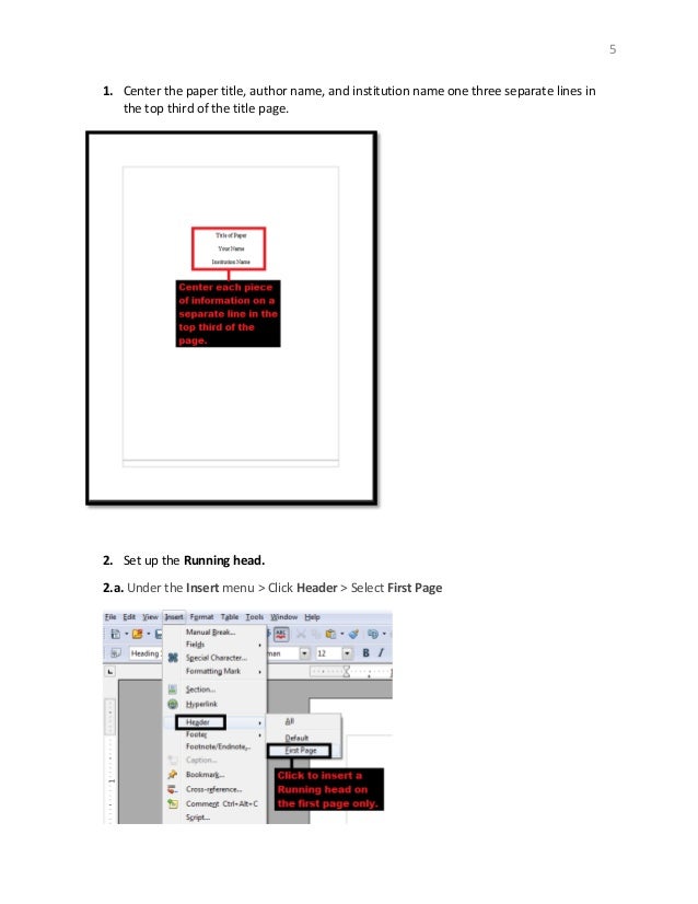 formatting an apa open office writer document open office apa