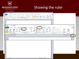Showing the ruler