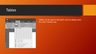 Formatting features in microsoft word | PPTX | Desktop Publishing ...