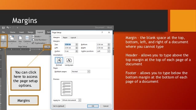 Formatting features in microsoft word