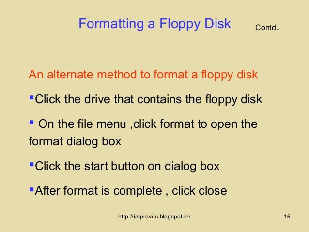 formatting floppy disk