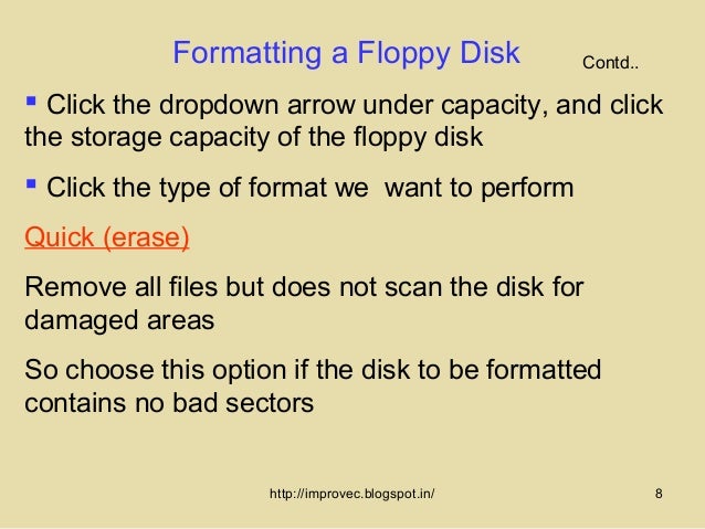 formatting a floppy disk for the first time formatting a floppy disk for the first time