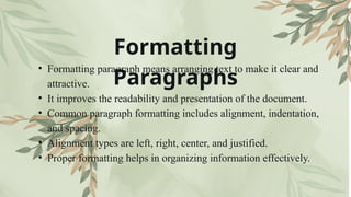 Fast Paragraph Format Formatting Paragraph, Checking spelling.pptx