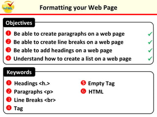 Formatting your web page | PPT