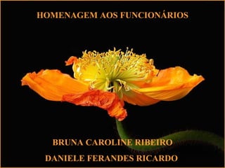 HOMENAGEM AOS FUNCIONÁRIOS
BRUNA CAROLINE RIBEIRO
DANIELE FERANDES RICARDO
 