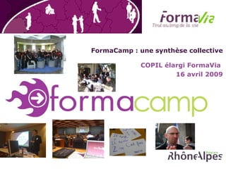 FormaCamp : une synthèse collective COPIL élargi FormaVia  16 avril 2009 