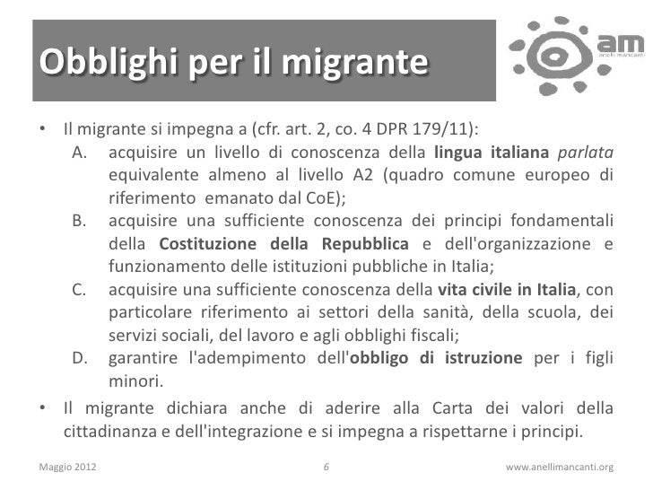 L'Accordo di Integrazione e il permesso 