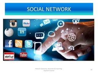 SOCIAL NETWORK
Antonio Saraceno, docente di e-learning -
teachers'trainer
10
 