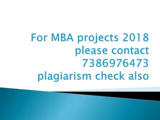 For MBA projects 2018