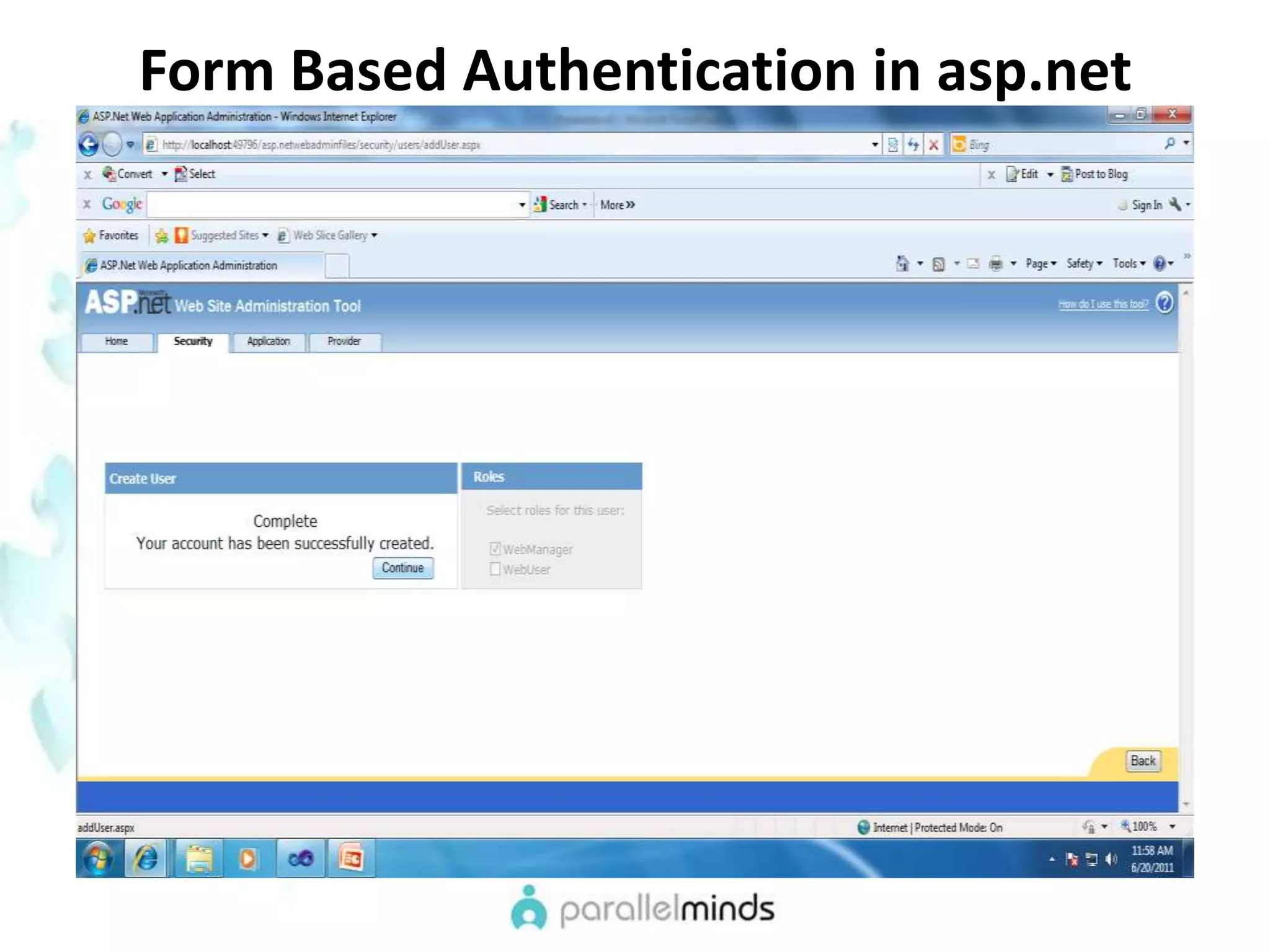 Form Based Authentication in asp.net