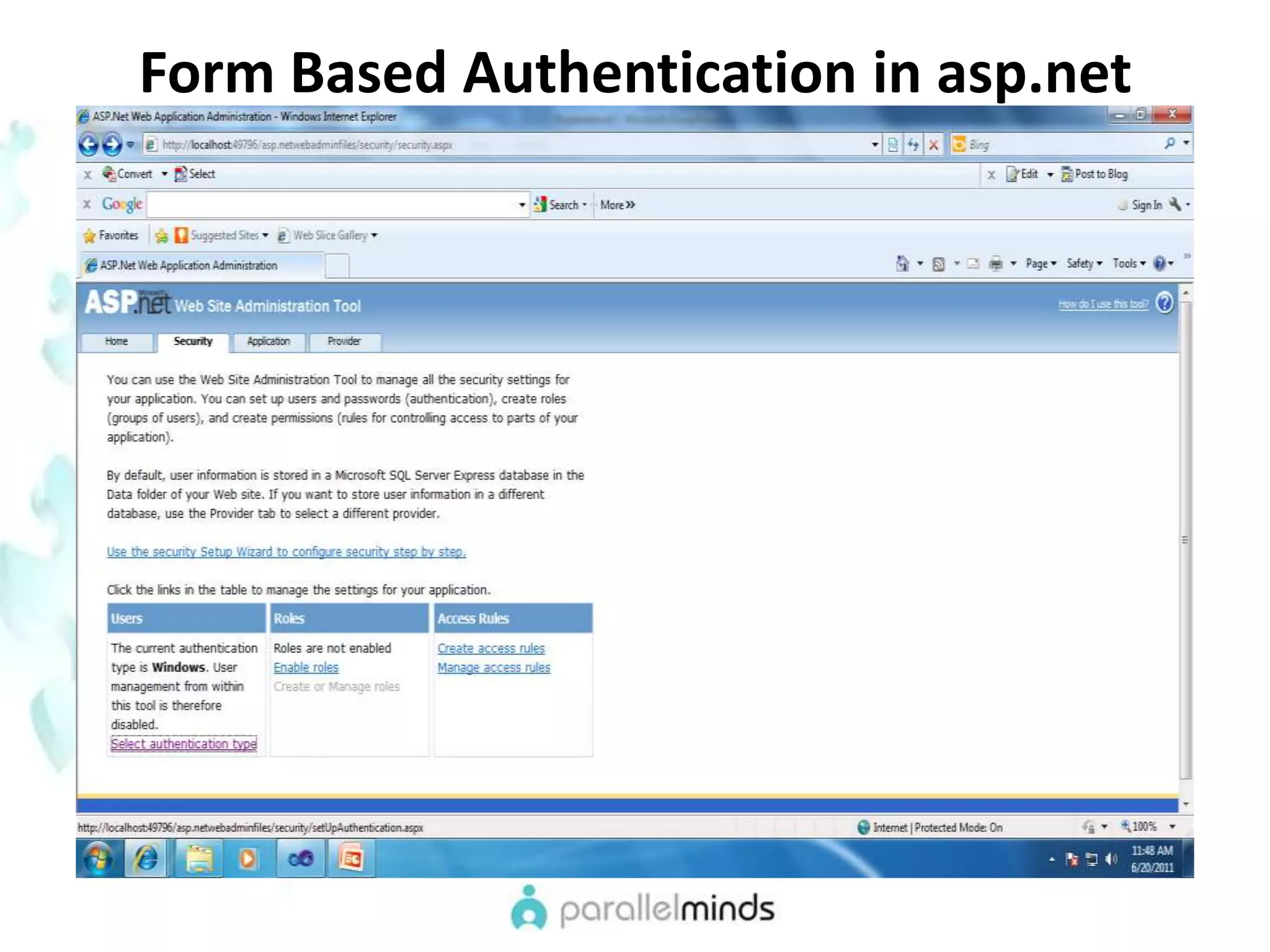 Form Based Authentication in asp.net