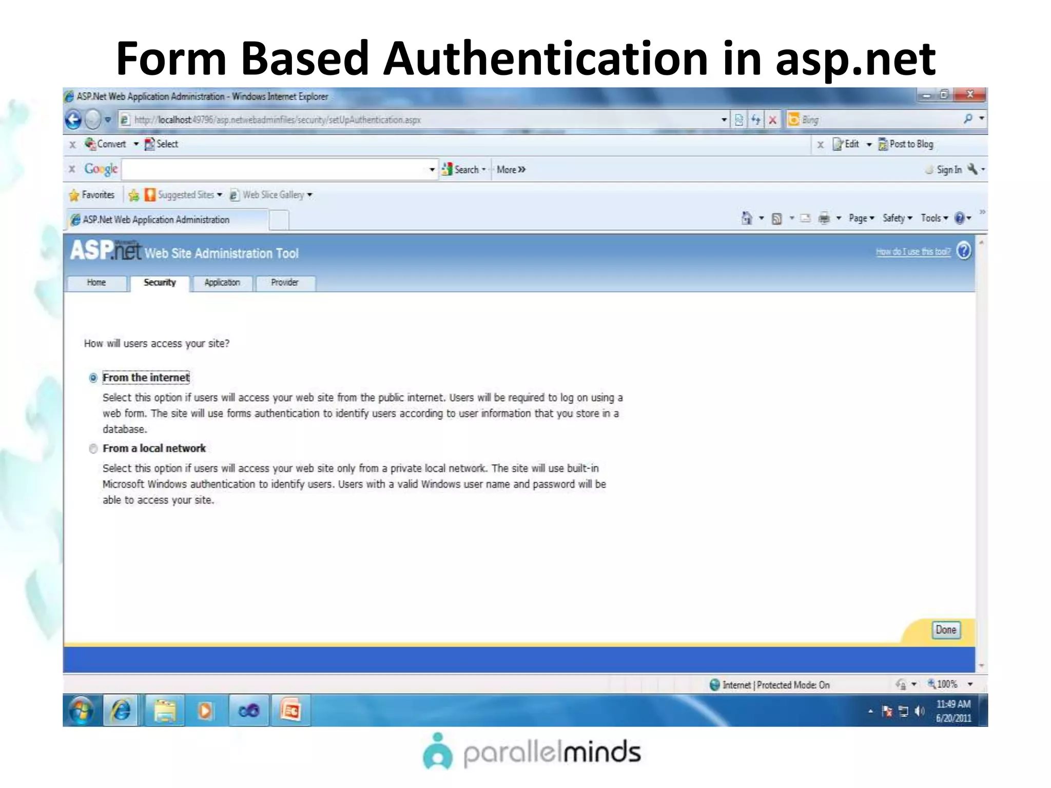 Form Based Authentication in asp.net