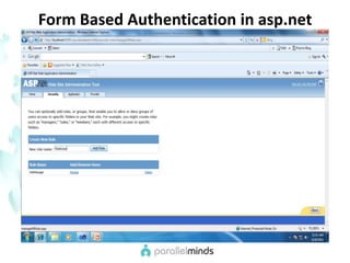 Form Based Authentication in asp.net