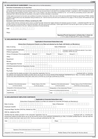 CSRFVer 1.5
4 of 5
12.	DECLARATION BY SUBSCRIBER* ( Please refer to Sr no. 8 of the instructions )
	 Declaration  Authoriz...