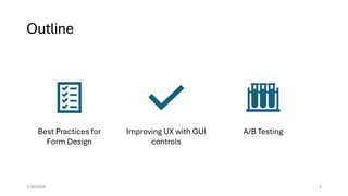 Form Design and GUI Controls for Better User Experience | PDF