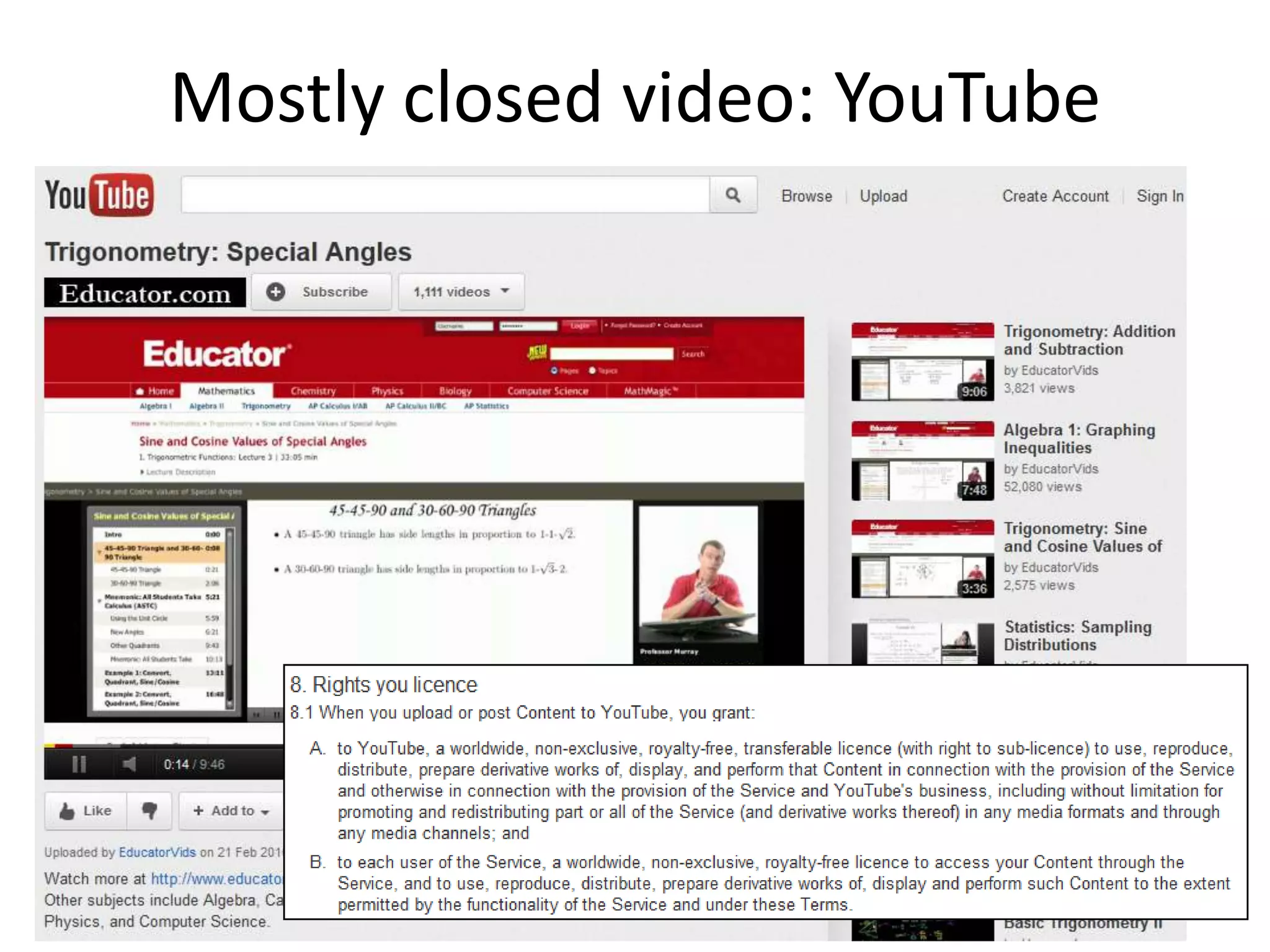 Mostly closed video: YouTube
 