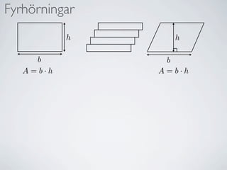öԾԲ
           h     h

     b          b
   A=b·h       A=b·h
 