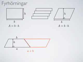 öԾԲ
             h           h

     b                  b
   A=b·h               A=b·h



         b
     h

         a
                 a+b
 