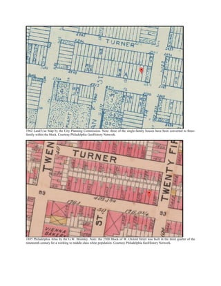 1962 Land Use Map by the City Planning Commission. Note: three of the single-family houses have been converted to three-
f...