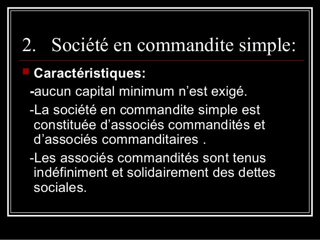 Société en commandite simple maroc