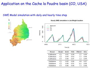 SWE Model simulation with daily and hourly time step
Application on the Cache la Poudre basin (CO, USA)
 