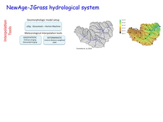 Interpola+on!
Tools!
Energy!
Balance!
Water!
Balance!
Automa+c!
Calibra+on!NewAge-JGrass hydrological system
Forme;a!et.!al,!2014!
 