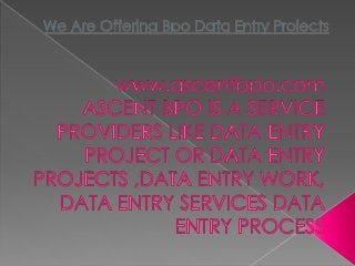 We Are Offering offline Data Entry Projects
