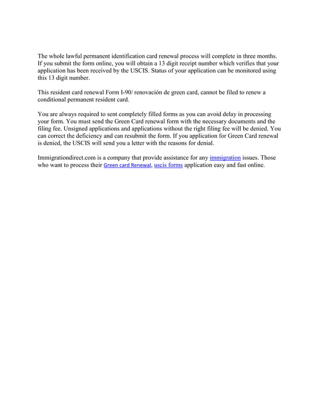 I 90 Green Card Renewal Form
