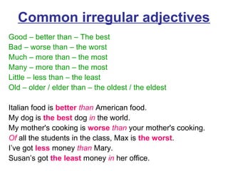Forming comparative and superlative adjectives | PPT