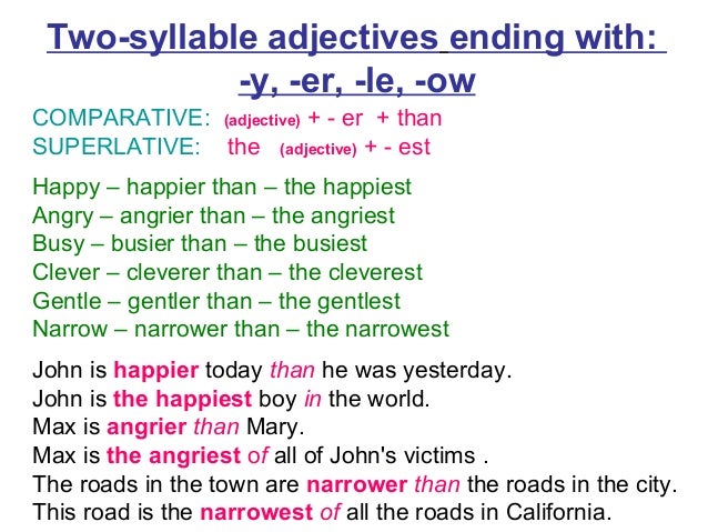 Forming Comparative And Superlative Adjectives