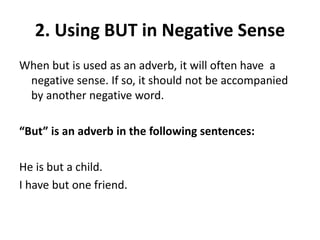 Forming negative sentences correctly