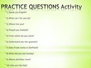 Forming Questions | PPTX