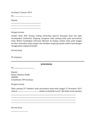 Form Konfirmasi Piutang