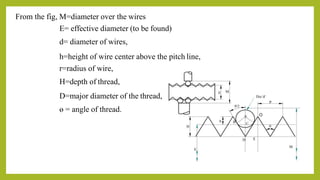 Reading Thread Depth Form metrology Thread measurement in metrology.pptx