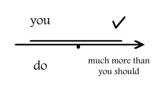 you
do much more than
you should
 
