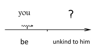 you
be unkind to him
 