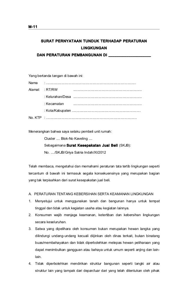 Form mkt11 (peraturan tunduk lingkungan)