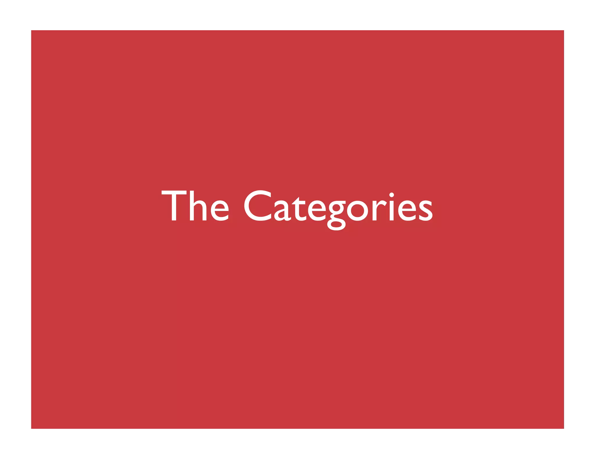 The Categories
 