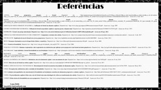 Referências
ANVISA. Escova progressiva, alisantes e formol. Disponível em: <http://portal.anvisa.gov.br/resultado-de-busca?p_p_id=101&p_p_lifecycle=0&p_p_state=maximized&p_p_mode=view&p_p_col_id=column-
1&p_p_col_count=1&_101_struts_action=%2fasset_publisher%2fview_content&_101_assetentryid=2868471&_101_type=content&_101_groupid=219201&_101_urltitle=escova-progressiva-alisantes-e-formol&inheritredirect=true>. Acesso em: 21 mai. 2015.
ANVISA. Uso de formol como alisante. Disponível em:
<http://portal.anvisa.gov.br/resultadodebusca?p_p_id=101&p_p_lifecycle=0&p_p_state=maximized&p_p_mode=view&p_p_col_id=column1&p_p_col_count=1&_101_struts_action=%2fass_publisher%2fview_content&_101_assetentryid=2868481&_101_type=content&_101_group
id=219201&_101_urltitle=uso-de-formol-comoalisante&inheritredirect=true>. Acesso em: 21 mai. 2015.
ASSOCIAÇÃO NORTE-NORDESTE DE QUÍMICA. A utilização de formol em alisantes capilares. Disponível em: <http://www.annq.org/congresso2008/resumos/resumos/t70.pdf>. Acesso em: 12 ago. 2007.
CENTRO UNIVERSITÁRIO DE BRASÍLIA. Utilização do formol em produtos capilares: aspectos gerais e situação atual. Disponível em: <http://repositorio.uniceub.br/bitstream/235/8684/3/21276745.pdf>. Acesso em: 02 nov. 2015.
CETOX-UFC. Formol: um perigo subestimado. Disponível em: <http://www.cetox.ufc.br/boletins/arquivos%20boletins/boletim%2009%20formaldeildo.pdf>. Acesso em: 05 jun. 2013.
CIÊNCIA NA COMUNIDADE/SCIENCE IN THE COMMUNITY. Composição e estrutura dos cabelos. Disponível em: <http://www.campusvirtual.ufsj.edu.br/mooc/ciencianacomunidade/composicao-e-estrutura-dos-cabelos/>. Acesso em: 12 abr. 2017.
FIEP BULLETIN. Implicações do uso de formol em escovas progressivas. Disponível em: <http://www.fiepbulletin.net/index.php/fiepbulletin/article/viewfile/4604/9006>. Acesso em: 20 abr. 2014.
IBFAN. Desmame relacionado ao uso de drogas lícitas, ilícitas e cosméticos.. Disponível em: <http://www.ibfan.org.br/documentos/outras/doc-484.pdf>. Acesso em: 30 set. 2009.
INCA. Formol ou formaldeído. Disponível em: <http://www1.inca.gov.br/conteudo_view.asp?id=795>. Acesso em: 23 jul. 2000.
PESQUISA E EXTENSÃO. Sintomas respiratórios e não respiratórios em cabeleireiros que aplicam escova progressiva com formol em bento gonçalves/rs. Disponível em: <http://ojs.fsg.br/index.php/pesquisaextensao/article/view/709/647>. Acesso em: 02 out. 2013.
POLYORGANIC. Como substituir o formol (formaldeído) na sua formulação. Disponível em: <https://polyorganic.com.br/como-substituir-o-formol-formaldeido-na-sua-formulacao/>. Acesso em: 29 ago. 2016.
RESEARCH GATE. Alisamento capilar: uma proposta interdisciplinar para o ensino em saúde. Disponível em:
<https://www.researchgate.net/profile/rogerio_renovato/publication/301338002_alisamento_capilar_uma_proposta_interdisciplinar_para_o_ensino_em_saude_e_ciencias_hair_straightening_a_proposal_for_interdisciplinary_education_and_health_sciences/links/57124da408ae39beb87
a4228.pdf>. Acesso em: 27 nov. 2015.
REVISTA ELETRÔNICA DE FARMÁCIA. Substâncias ativas do alisamento capilar e seus mecanismos de ação. Disponível em: <https://www.revistas.ufg.br/ref/article/view/36292/pdf>. Acesso em: 01 out. 2015.
SCIELO. Risco do uso do formol na estética capilar. Disponível em: <http://www.scielo.sa.cr/scielo.php?pid=s1409-00152017000200032&script=sci_arttext>. Acesso em: 03 set. 2017.
SEMINA: CIÊNCIAS EXATAS E TECNOLÓGICAS. Determinação de formol em amostras de produtos de alisamento capilar. Disponível em: <http://www.uel.br/revistas/uel/index.php/semexatas/article/view/14276/13929>. Acesso em: 06 jul. 2013.
UFRGS. Percepções dos cabeleireiros sobre a toxidade do formaldeído. Disponível em: <https://www.lume.ufrgs.br/bitstream/handle/10183/28100/000767484.pdf?sequence=1>. Acesso em: 27 mai. 2010.
UNB. Avaliação semi-quantitativa da concentração de formaldeído em formulações cosméticas de alisamento progressivo e selantes capilares.. Disponível em: <http://bdm.unb.br/bitstream/10483/10637/1/2015_veridianatorresferreira.pdf>. Acesso em: 19 set. 2015.
UNIFRA. Os procedimentos capilares feitos com o uso de formol como uma abordagem de crítica na transformação dos cabelos. Disponível em: <http://unifra.br/eventos/sepe2010/2010/trabalhos/saude/resumo/4783.pdf>. Acesso em: 10 set. 2010.
UNIMEP. Efeitos tóxicos do formaldeído em escova progressiva. Disponível em: <http://www.unimep.br/phpg/mostraacademica/anais/10mostra/5/483.pdf>. Acesso em: 04 set. 2014.
 