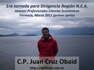 C.P. Juan Cruz Obaid http://cpobaid.com.ar 1ra Jornada para Dirigencia Región N.E.A. Jóvenes Profesionales Ciencias Económicas Formosa, Marzo 2011 (primer parte) 