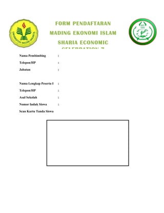Form pendaftaran SELEB 7 LOMBA MADING KSEI FE UNJ | DOC