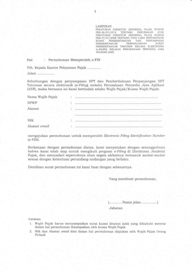 Contoh Surat Kuasa Pembuatan E-fin - Pomegranate Pie