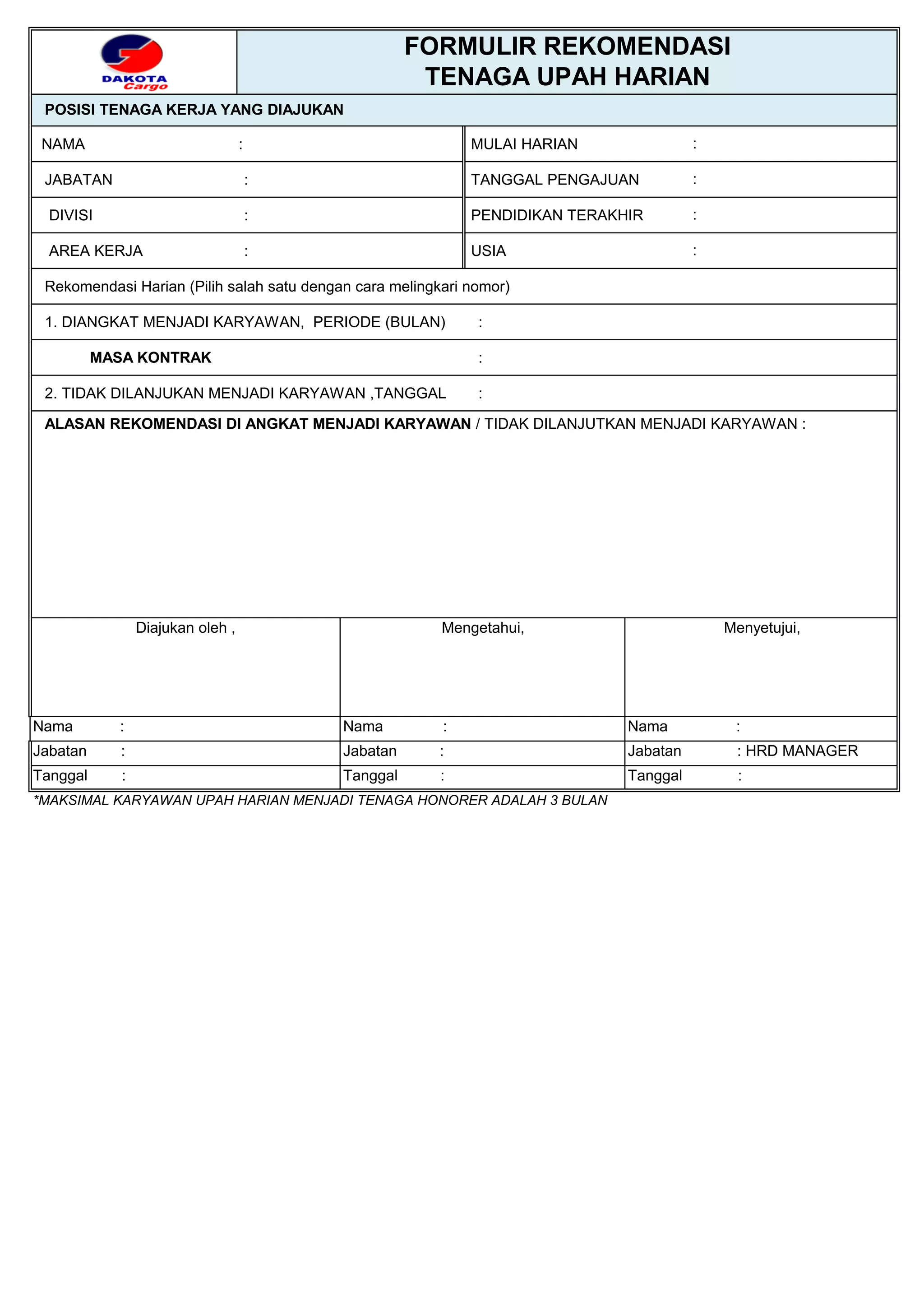 Form rekomendasi baru 2019 | PDF