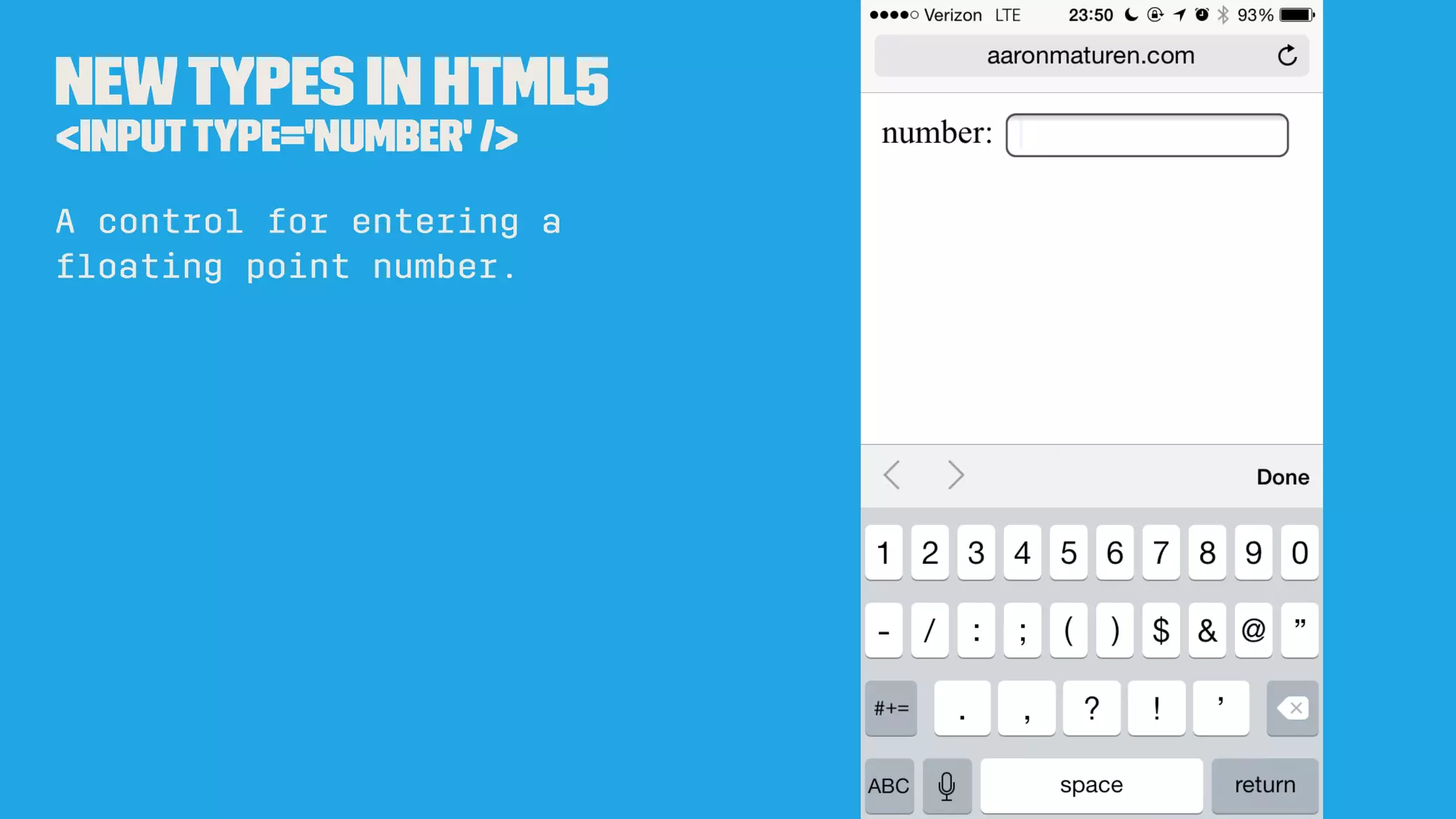 Newtypes in HTML5
<inputtype='ﬁle' />
A control that lets the user
select a ﬁle. Use the accept
attribute to deﬁne the types
of ﬁles that the control can
select.
 