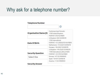 Why ask for a telephone number?
40
 