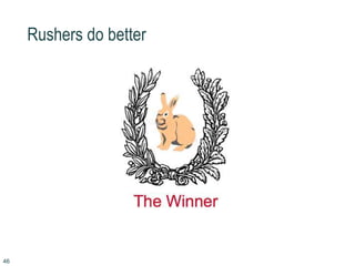 46
Rushers do better
 