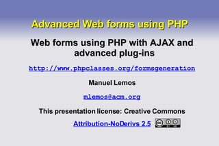 Forms With Ajax And Advanced Plugins | PPT